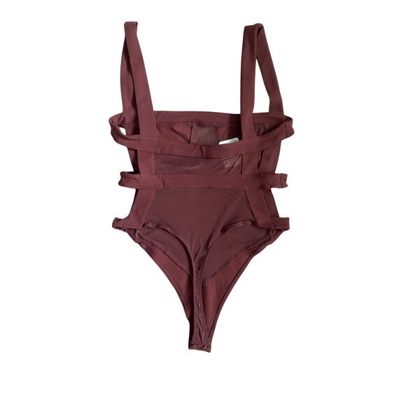 Free People Intimately Love Bound Cut-Out Bodysuit in Chocolate Size Small - Picture 7 of 8